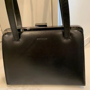 Vintage Ann Taylor Bag, EUC, Black leather, silver hardware
